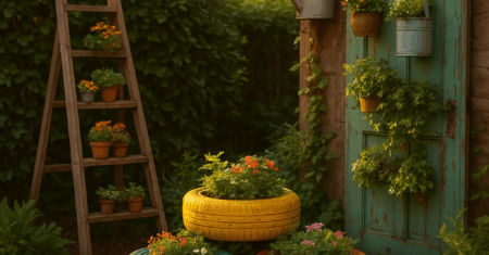 ♻️ Repurposing Old Items for Unique Backyard Decor: Sustainable Transformation