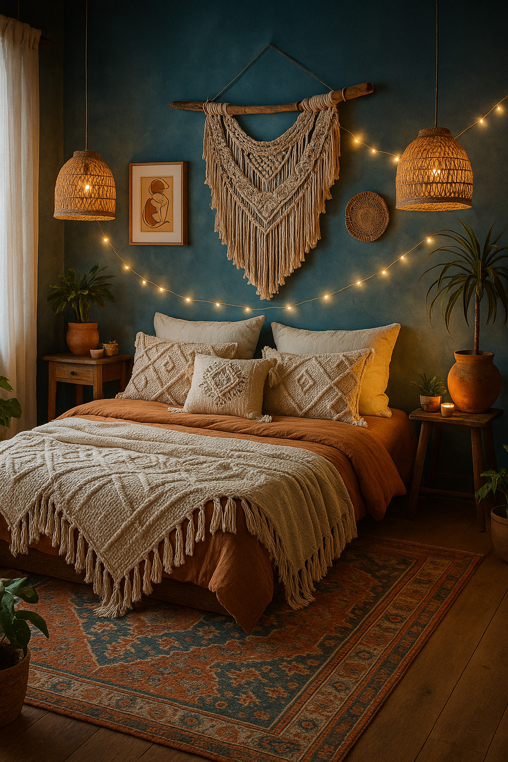 Serene bedroom with soft blue walls promoting restful sleep